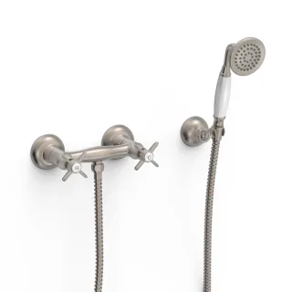Tres Aufputz 2 Griffmischer für Dusche Anti Kalk Messing Handbrause: Ø 78 mm , 24216301AC 24216301AC