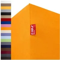 r-up Spannbettlaken Beste 90x200 bis 220x240cm erhältlich! 230 g/m², Baumwolle, Gummizug: fest eingenähtes dauerelastisches Rundumgummi, (1 Stück), (90x200-100x220, 15-35cm Matratzenhöhe, orange)