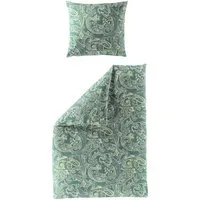 JACK Bettwäsche 135x200cm, Jade Ornament Smaragdgrün, Mako-Satin, 2 teilig, mit orientalischem Muster