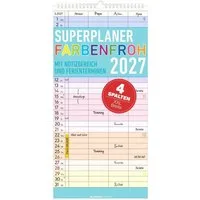 Familienkalender Superplaner Farbenfroh - 4 Spalten 2027