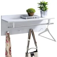 IDIMEX Garderobenhalter ULF, Wandgarderobe mit Kleiderhaken und Hutablage, Flurmöbel weiß