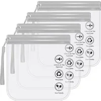 Zaewry Kulturbeutel Transparent Kulturtasche,Flugzeug Beutel Flüssigkeiten 20 x 20 cm (1 Liter Beutel Flugzeug Reisebeutel, Waschtasche für Damen & Herren, 6-tlg), Reise Gadgets Must Have, Wasserdichter und Auslaufsicher mit Lanyard