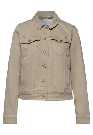 Street One - Jacke im Colored-Denim-Look mit Taschen beige washed - Gr. - 36