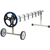 Zelsius Pool-Abdeckplane fahrbares Edelstahl Aufrollsystem für Pool Planen von 300 - 570cm
