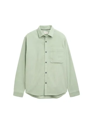 Denim Tom Tailor - Relaxed Fit Cordhemd mit Brusttasche fresh mint green - Gr. - S