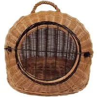 natuleo by pokuc Tierkorb Transportkorb aus Weide für Tiere Braun Gr. S 45x35x44 cm