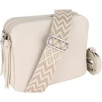 MIRROSI Schultertasche aus Echtleder, hergestellt in Italien, mit 2 Riemen (ca.24x18x9cm), Umhängetasche, Crossbody Bag, verstellbaren Schulterriemen