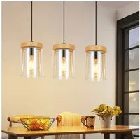 Nettlife Pendelleuchte Esstisch 1/3 Flammig Vintage Glas E27 Wohnzimmer Hängeleuchte, Höhenverstellbar, LED wechselbar, Pendellampe Höhenverstellbar für Küche