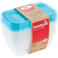 keeeper Frischhaltedose 3067263200000, Kunststoff, Set von Lebensmittelbehältern 5x500 ml Fredo Fresh