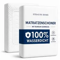 Matratzenschutzbezug Matratzenauflage mit Rundum Gummizug - Wasserdicht – Atmungsaktiv Strauss Home, – Nässeschutz, Inkontinenzunterlage Waschbar, Anti Milben