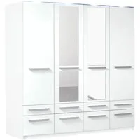 priess Kleiderschrank Schrank Garderobe Wäscheschrank Barcelona in 5 Breiten viel Stauraum, geräumige Schubkästen, mit Spiegel, MADE IN GERMANY