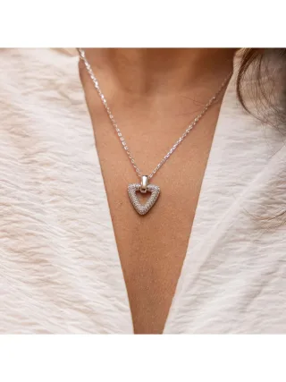Celesta Silber Anhänger mit Kette 925 Silber weiße Zirkonia