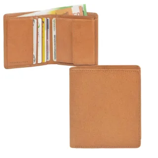 Minibörse Hochformat Leder naturbraun 9,5x10,5cm | Sonnenleder Saar. Ein kompakter Organizer für Karten und Bargeld. Hochwertige Handarbeit.