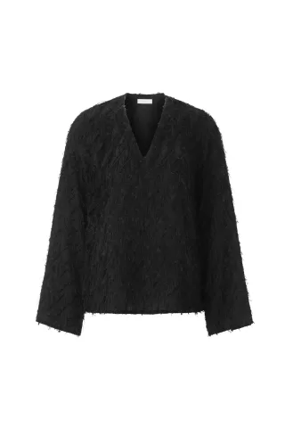 Rich & Royal - Fringe Blouse black - Gr. - 38