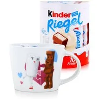 FERRERO Gläser-Set Kinder Riegel Sammel-Tasse Fan-Edition "Puzzle" & 10 Kinder Riegel je