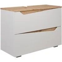 Vicco Waschbeckenunterschrank Marelle, Weiß/Artisan, 80 x 57.5 cm mit 2 Schubladen (1-St)