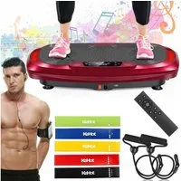 kehot Vibrationsplatte 4D Vibrationsplatte mit 3 Motoren–Profi Ganzkörpertraining für zuhause, 300 W, 120 Intensitätsstufen, (5 Programme, Bluetooth-Musik & Magnet-Massage, Einfache Bedienung), inkl. Trainingsbänder, Fernbedienung für effektives Heim