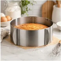 Haushalt International Backform Tortenring Kuchenring Edelstahl 16-30cm, (Stück 1-tlg), verstellbar 16-30cm, Ofenfest, Zentimeterskala