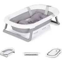 Chipolino Babybadewanne Isla 80 cm, mit Badekissen, faltbar, integrierter Wasserablauf, ab Geburt geeignet