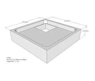 Neuesbad Wannenträger für Bette extraflach 75x75x6,5 SD21160