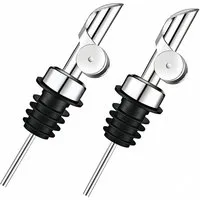 FOUORTUNATE-BEE Flaschenverschluss 2er Set Olivenöl-Ausgießer aus Edelstahl mit Klappdeckel, (2-tlg), Automatischer Flaschenausgießer für Öl und Essig aus Edelstahl