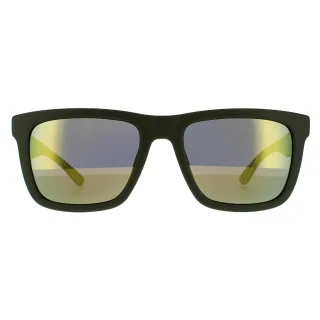 Lacoste Rectangle Mens Matte Green Green Mirror Sonnenbrillen