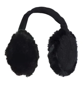 Heat Holders Damen Winter warme gestrickte Ohrenschützer | Kunstpelz | Kaltes Wetter Schwarz