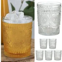 CEPEWA Glas Trinkglas 6er Set 'Mandala' Ø8x10cm 300ml Glas klar Getränkegläser