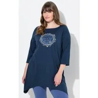 Ulla Popken Longshirt Shirt Motivdruck A-Linie U-Boot-Ausschnitt 3/4-Arm