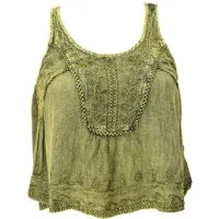 Guru-Shop T-Shirt Besticktes Top Boho chic, kurzes lockeres.. alternative Bekleidung, Festival, Ethno Style