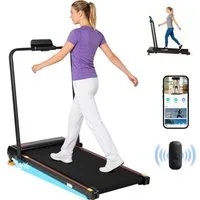 Vankel Laufband Walking Pad klappbar, 12 km/h, 8% Steigung, App-Steuerung (Fernbedienung), Mit Handlauf, LED-Display, 120 kg, flach verstaubar, Homeoffice