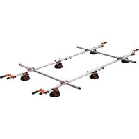 TRIZERATOP Saugheber Plattentransportgriff mit 6 Saugnäpfen 150kg Fliesen-Tragesystem, -], Plattentransportgriff mit 6 Saugnäpfen 150kg Fliesen-Tragesystem, stabil