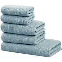 OTTO home Handtuch Set Kimi, Duschtuch, Handtücher und Gästetücher, Walkfrottee (Set, 5-St), 100% Baumwolle, einfarbig, weich, mit Bordüre, besondere Struktur