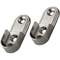 SO-TECH® Garderobenstange Schrankstangenlager oval für Stangen 30 x 15 mm, (4 St), 2 Paar, für Schrankinnenseiten, H/B/T 63 x 20 x 13 mm