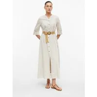s.Oliver Midikleid Kleid Gestreiftes Midi-Leinenkleid mit Gürtel
