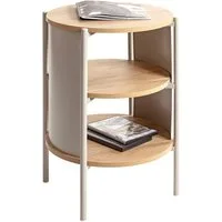 HAKU Beistelltisch Nachtkonsole, Sofatisch, Wohnzimmertisch (1-St), rund - aus MDF Braun - Ø/H 44/60 cm