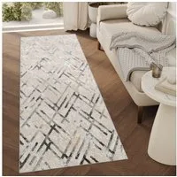 Tapiso Läufer CRYSTAL, rechteckig, Höhe: 8 mm, Kurzflor Flurläufer Schimmereffekt, pflegeleicht, Meterware