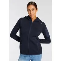 CMP Strickfleecejacke KNITTED MELANGE HOODY WOMAN HOODY JACKET mit Reißverschlusstaschen, atmungsaktiv, schnell trocknend