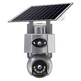 V380 6MP Dual-Lens Solar PTZ Security Camera Full-Color Night Vision Human Motion Two-Way Audio 4G WIFI AOV Monitoring S
