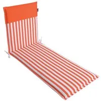 LILENO HOME Liegenauflage perfekt für Strandliegen, Sonnenliege Auflage, Gartenliege Auflage, (1er Set), Polsterauflage Streifen Coralle, Auflagen für Gartenliegen