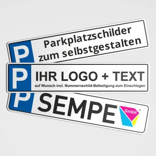 Parkplatzschild - Mit Ihrem Wunschtext und Logo