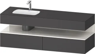 Duravit Qatego Einbauwaschtisch mit Konsolenwaschtischunterbau Graphit Matt 1600x500x600 mm - QA4795 QA4795022490000