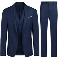 Allthemen Anzug (3 tlg) Herren Slim Fit Anzug Elegantes Anzugset für Business
