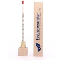 Lantelme Kochthermometer in Holzbox Teethermometer Analog Teeglas Teekanne Tee Thermometer, Deutsche Herstellung, mit Aufdruck für Teetemperaturen