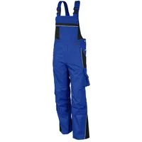 Qualitex Workwear Arbeitslatzhose strapazierfähige PROfessionals Latzhose aus faserverstätktem Gewebe (1-tlg) MG 245 g Blaumann - 15 Taschen - pflegeleichte Arbeitshose - Waschbar