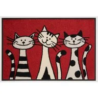 wash+dry by Kleen-Tex Fußmatte Three Cats, rechteckig, Höhe: 9 mm, Schmutzfangmatte, Motiv Katzen, rutschhemmend, waschbar