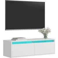 radelldar Lowboard mit LED-Beleuchtung, hängender TV-Schrank (1 St), modernes griffloses TV-Board mit 2 Türen, 100 cm breit