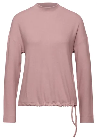 Street One - Softes Turtleneck Shirt powder pink mel. - Gr. - 44