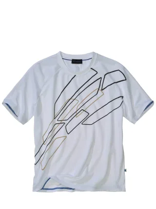 Mey & Edlich Herren Stadtpuls-T-Shirt Weiß 52 % Baumwolle, 42 % Polyester, 6 % Elasthan