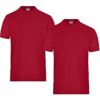 James & Nicholson T-Shirt Doppelpack elastisches Herren T-Shirt Bio Workwear-T Stretch JN1802 (Doppelpack, 2er-Pack) Hochwertige Bio-Baumwolle
